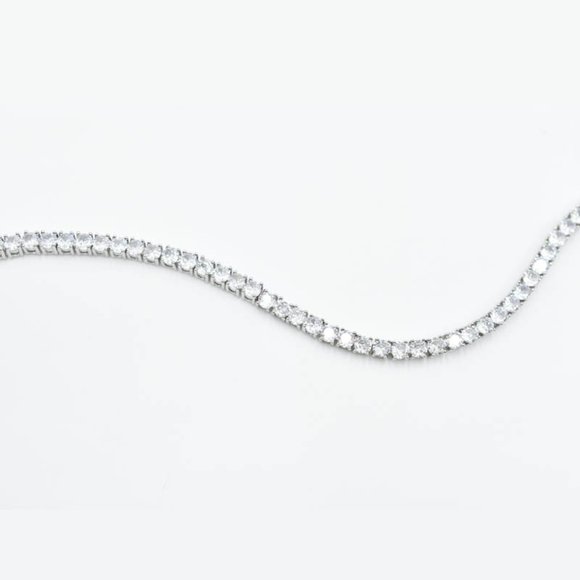 Rhodium Plate Tennis Bracelet - Picture 3 of 5